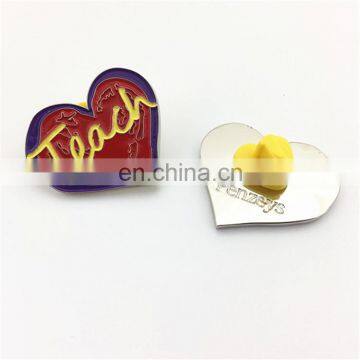Hot Sale personalised enamel heart shaped pin badges
