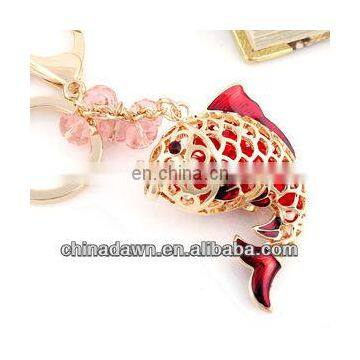 Fashion gift rhinestone carp keychain CD-KD008