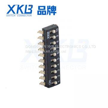 Vertical 2.54mm Pitch 10-Bit SMD Fingertip DIP Switch