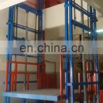 7LSJD Shandong SevenLift CE Hydraulic Warehouse Vertical Guide Rail Cargo Goods Lifting Chain Lift