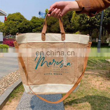 Jute handbag shopping promotional burlap travel  jute environmental protection bag