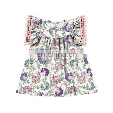 Pom Pom Dress Baby Girl Boutique Style Dress Easter Dress photo-5