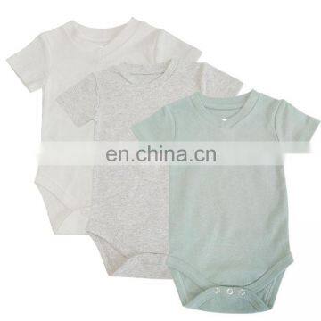 Summer Short Sleeve v Neck Organic Cotton Newborn Baby Romper Suit