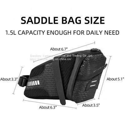 Reflective Rear Cycling Saddle Bag Taillight MTB Rode Bike Large Capacity Bag Bicycle Accessories Pouch photo-4