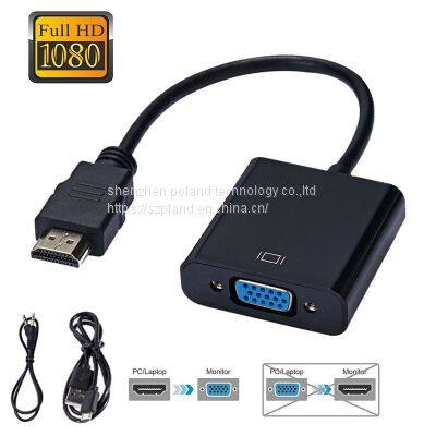 HD 1080P HDMI To VGA Cable Converter HDMI Male To VGA Famale Converter Adapter Digital Analog for Tablet Laptop PC TV photo-2