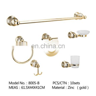 Bathroom Accessories Golden Zinc Towel Bar Wall Mount Paper Holder Soap Holder Toilet Brush And Holder Towel Ring Robe Hook