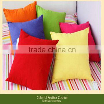 Colorful feather cushion/hotel cushion/cheap feather cushion