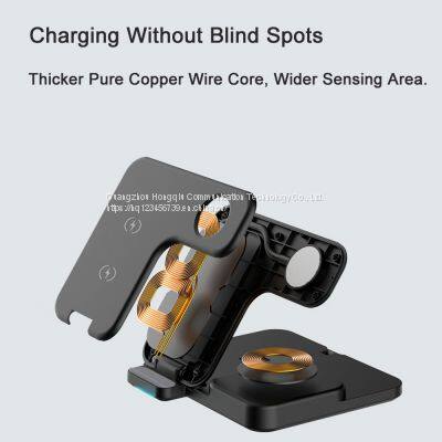 Iphone13 Wireless Charger is Suitable for Apple Watch Apple 12/11/XSMAX Watch Dedicated Airpods Pro Bluetooth Headset Three-in-one Charging Stand Fast Charging Base photo-3