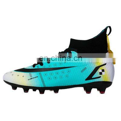 Hot Selling Mandarin Duck With Long Staple Artificial Grass High Top Football Shoes For Adults, Pupils And Children