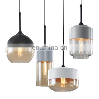 Indoor E27 Hanging Lamp Nordic Modern Glass Pendant Lights