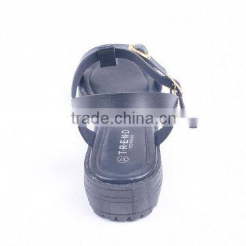 Barefoot Low Price Ladies New Design Double Golden Buckles Flat Barefoot Ankle Sandals photo-5