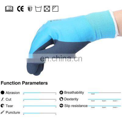 Waterproof Thermal Winter Work Gloves Double Coated Nylon Reinforced Insulated Gloves With Acrylic Terry Brushed for Man