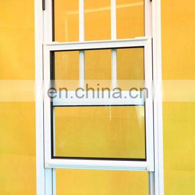 Villa Good Ventilation White Color Double Pane Insulated Glass Single Top Hung Sash Aluminum Frame Vertical Sliding Window