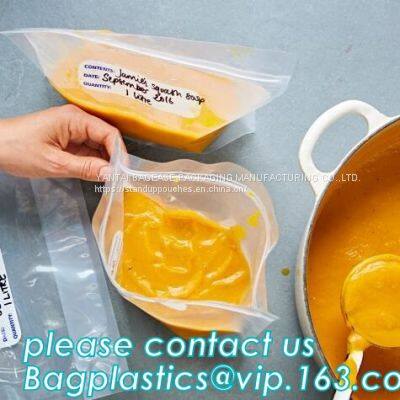 soup bag, liquid storage, food double zip lock plastic packaging bag, Eco Friendly zip lock bag, polyethylene packaging