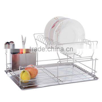 hot selling 2 tier stainless steel dish rack