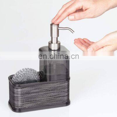 Plastic Kitchen Sink Countertop Liquid Dish Soap Dispenser Pump Bottle Caddy With Storage Compartment photo-3