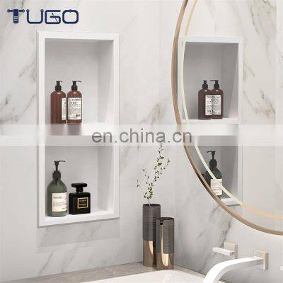 High Quality Black Stainless Steel Gold White Brushed Nickel Bathroom wall metal recessed niche shower with shelf organize