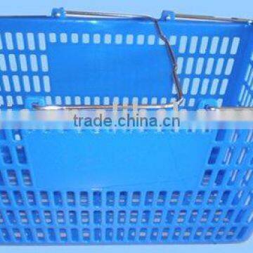 Plastic Shopping Basket with metal handles