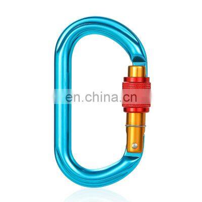 JRSGS Wholesale Custom Camping Hiking Outdoor Safety Snap Hook Clip logo Locking 25kN Aluminum Alloy Climbing Carabiner S7108B