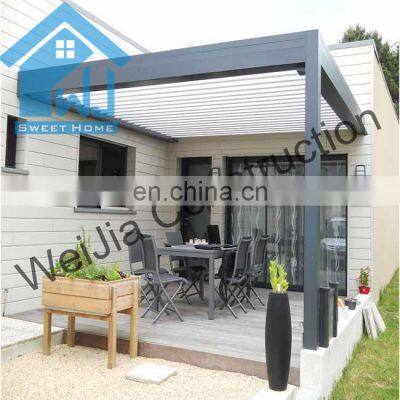 Outdoor waterproof deck patio cover electric louvered aluminium pergola for garden