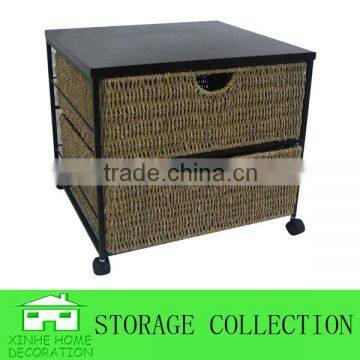 Seagrass 2 Drawer Storage Unit with Wheels