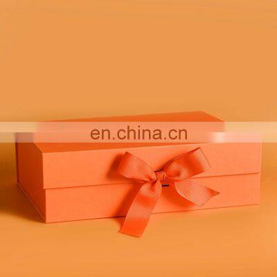 Hot Fancy Magnet Box Carton Black Flat Luxury Magnetic Folding Storage Paper Gift Box Packaging With Ribbon For Hair
