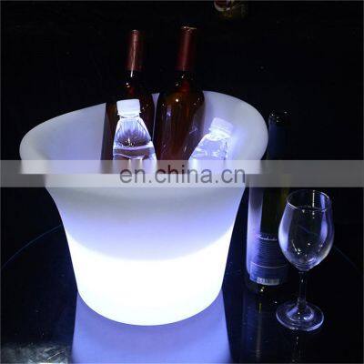 Big Capacity Custom Logo Bar Led Wine Beer Wine Cooler Plastic  Ice Bucket plastic glowing led illuminated ice bucket for party