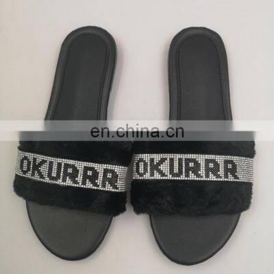 Flat Lady Fluffy Fur 2020 New Arrive Slipper for Women's