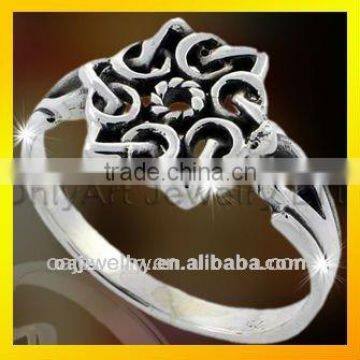 fine fashion jewelry high quality 925 handmade silver floral ring for lady