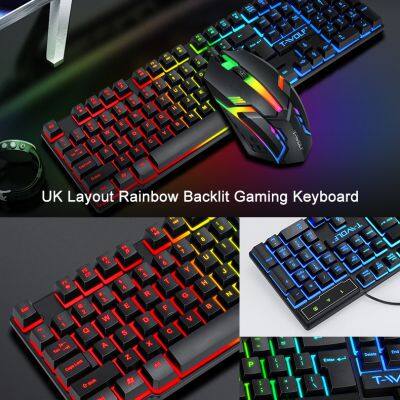 TF800 Rainbow Backlit Keyboard Colorful Backlit Mouse Large-size Mousepad Gaming Headset Pad Game 4 in 1 Combo Set photo-4