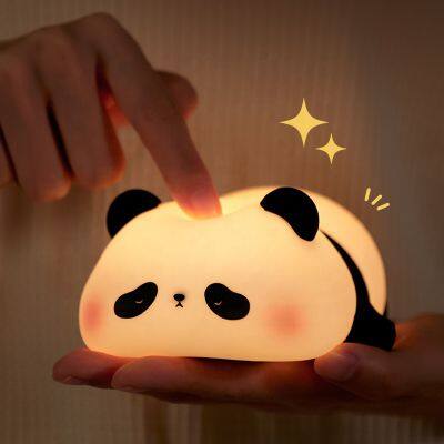 Cute Cartoon panda animal silicone night light Children Infant Holiday Gift Toy Silicone Night Lamp Touch Sensor Led Lights