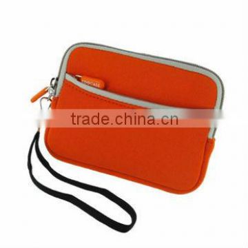 soft neoprene mobile phone pouch case, zipper and lanyard, best quality and price