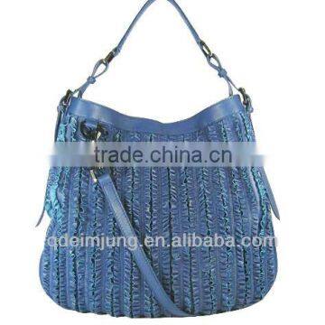 blue beautiful popular pu lady handbag