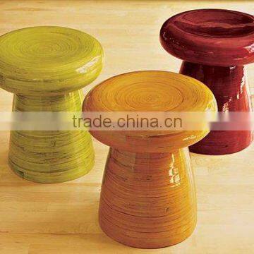 High quality best selling colored spun bamboo stool from Vietnam