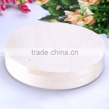 lightweight round poplar bark box for cake wooden cake/cheese packing box