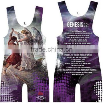 Custom Sublimation lycra Wrestling jersey