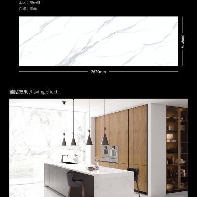 Popular Design Dining Room Decoration Foshan 800*2620*15mm Glossy Glazed Surface Sintered Stone photo-3