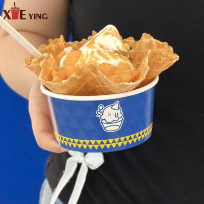 Персональная печать одноразовых пищевых контейнеров объемом 4, 6, 8, 12 унций. Биодеградируемые йогуртовые бумажные миски, стаканы для мороженого