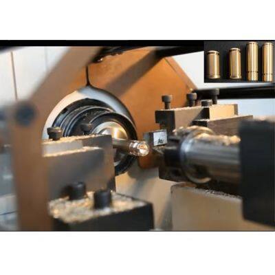 Машина для изготовления замков. Токарный станок для формирования латунных цилиндров замков. Машина для формирования стаканов замков с питателем длинных заготовок