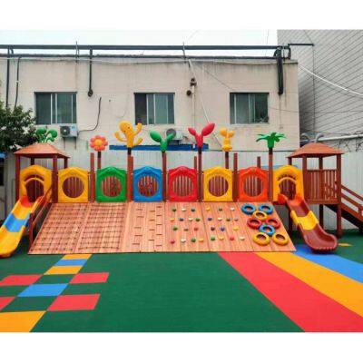 Outdoor Climbing Frame Combination for Kindergartens, Large Wooden Slides for Children, Physical Training Non-powered Sports Facilities