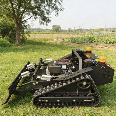 Vigorun VTLM800 Crawler Remote Control Slope Brush Mower With Snow Blade 48V 1000W EPA Euro5 Gasoline Lawn Mower