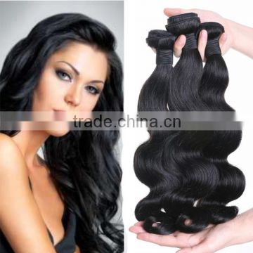 virgin wholesale human hair machine weft body wave natural black