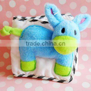 Plush Animal Toy Cover of Cloth Book/Mini Cloth Book with Soft Animal/10*10cm Cloth Book for Baby