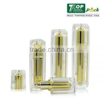 2015 Newest Lotion Products 100ml Acrylic Gold Cosmetics Lotion Bottle ,Luxury Bottle
