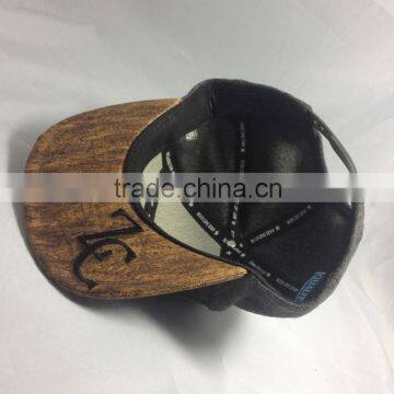 Custom Melton Wool Snapback Cap Wood Brim 5 Panel Watermelon Snapback Hats photo-4