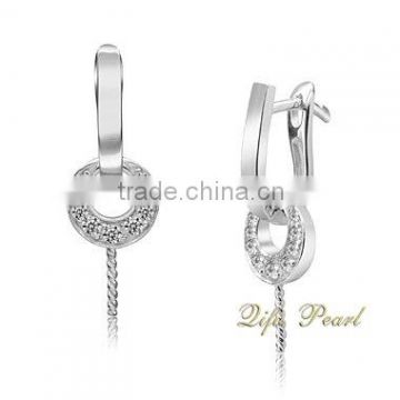 Best selling pearl earrings mountings, whole fashion pearl earrings mountings, double sized pearl earings mountings