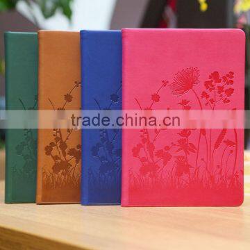 wholesale PU Leather blank notebook and diary with logo embossed