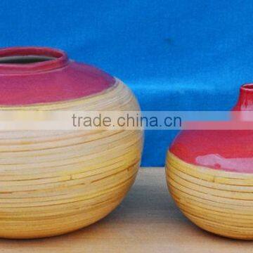 laminated bamboo vase