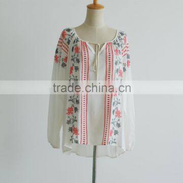 Woman Shirts and Blouses Crew Neck Fashion Current Blouses photo-2