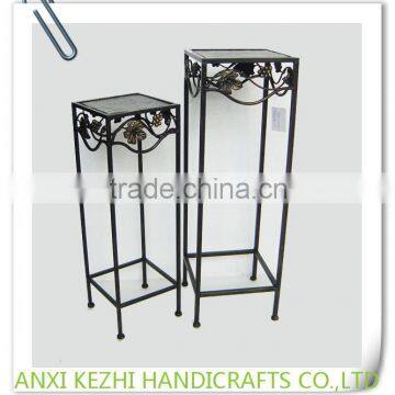 LC-76088 Wrought Metal Iron Square Shape Plant Stand Set of 2